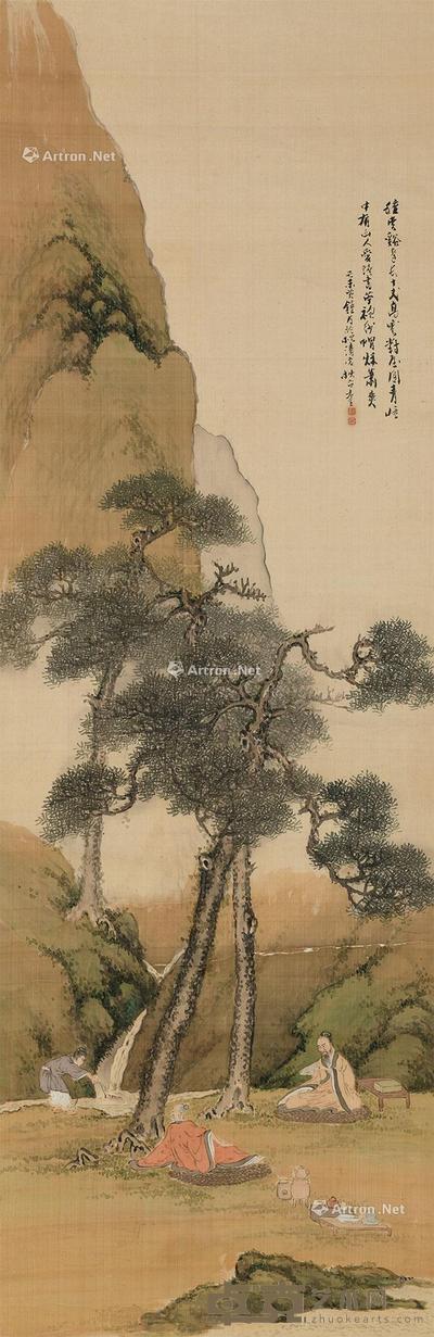  山水 立轴 设色纸本 125×40cm