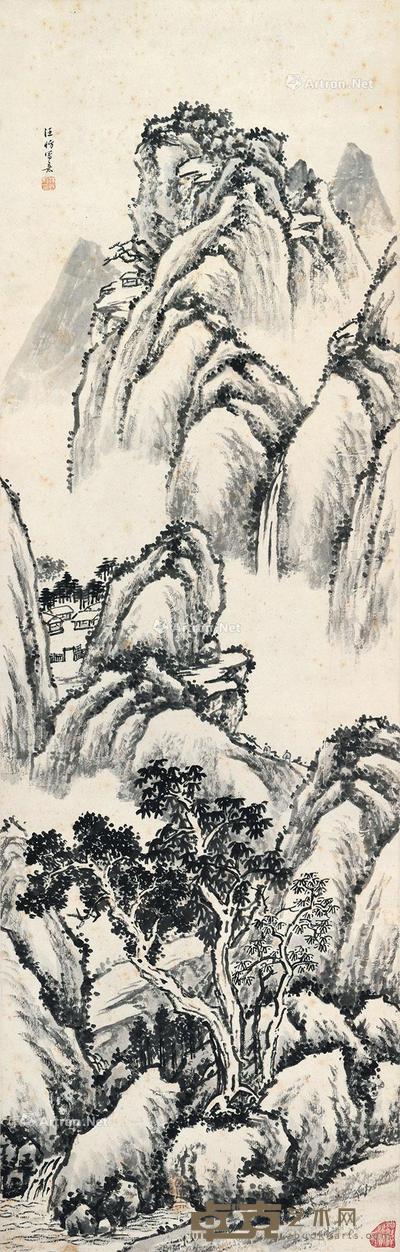  山水 立轴 水墨纸本 139×44cm