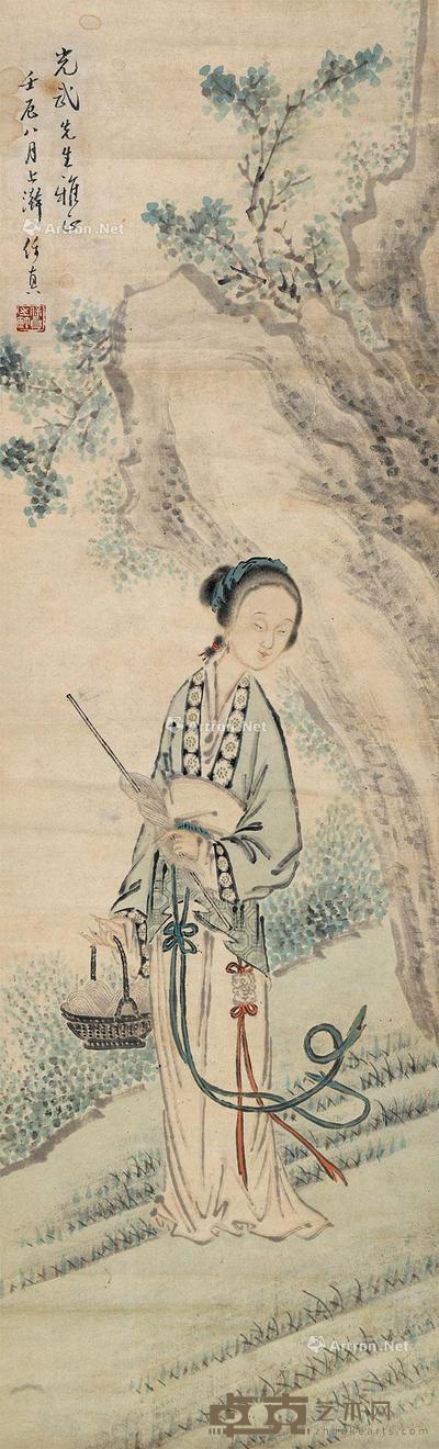  人物 立轴 设色纸本 102×31.5cm
