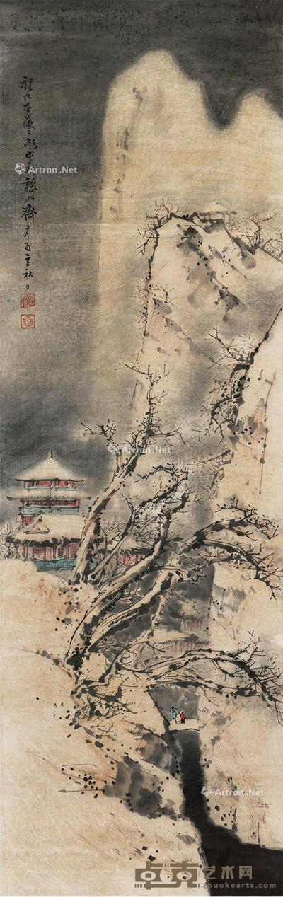  山水 立轴 水墨纸本 107×34cm