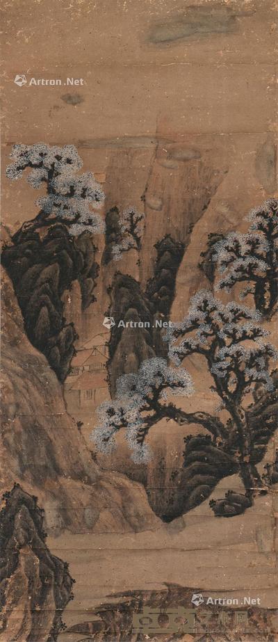  山水 立轴 设色纸本 101×44cm