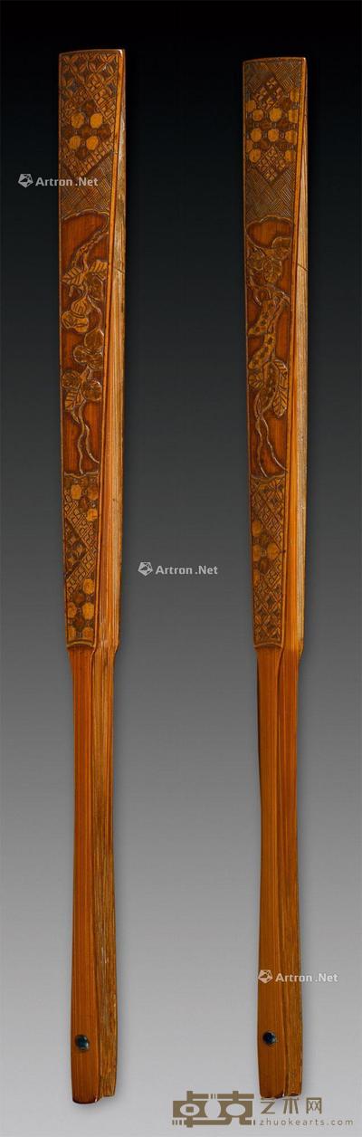 清代 葫芦纹扇骨 长31cm