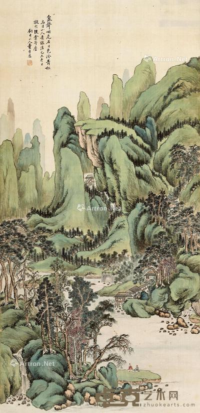  泉声咽危石 立轴 设色绢本 112×54cm