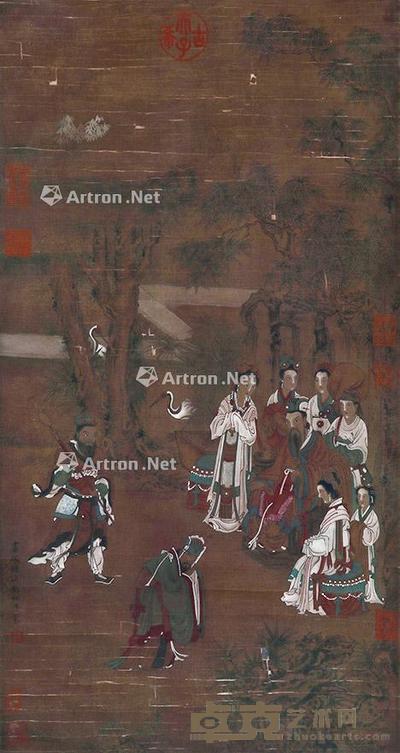 人物 立轴 绢本 70×37cm