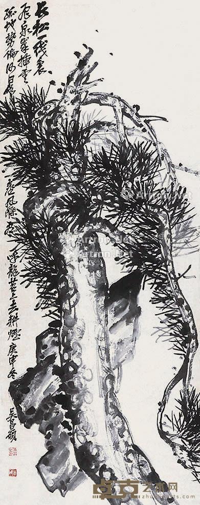 松 立轴 纸本 135×53cm