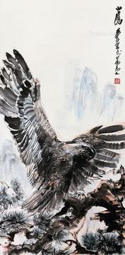 山鹰 立轴 纸本