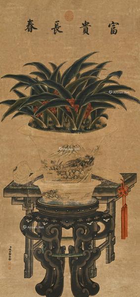  富贵长春图 镜心 设色纸本
