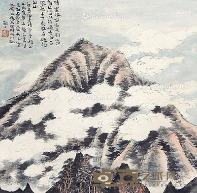 山水 立轴 纸本 38×38cm