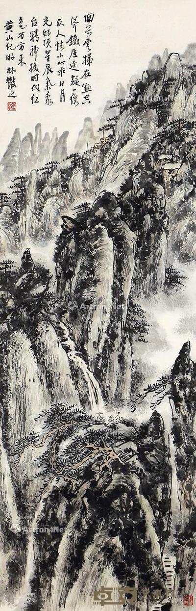  山水 立轴 纸本 108×34cm