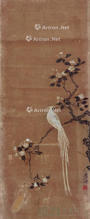 花鸟 立轴 纸本 95×40cm