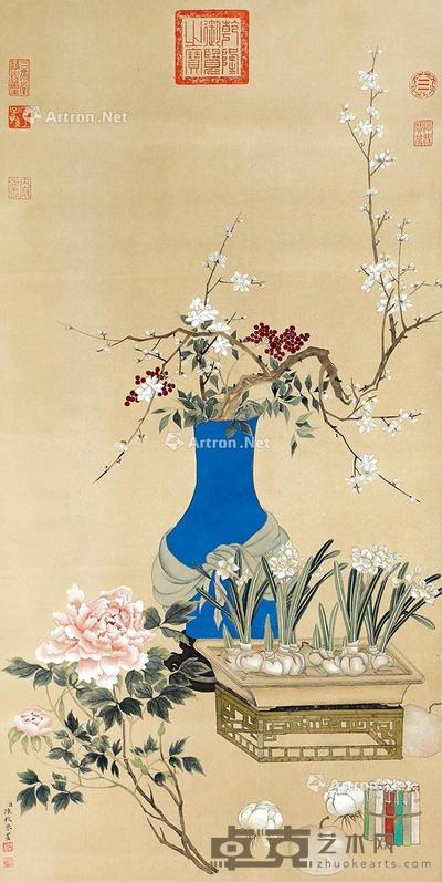清供图 立轴 纸本 100×49cm