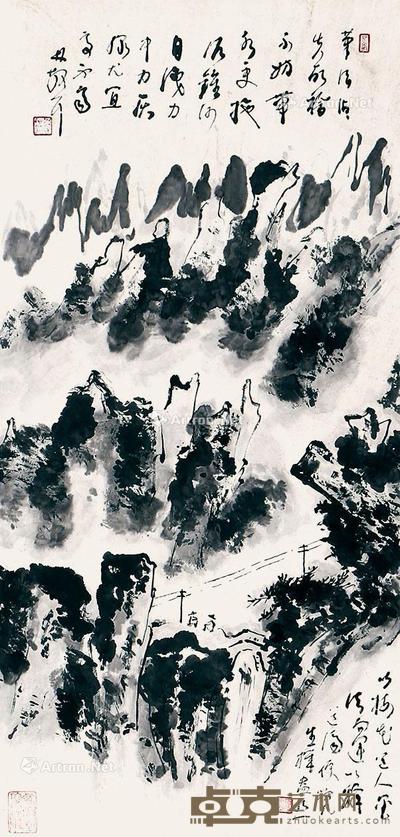  山水 立轴 纸本 69×33cm