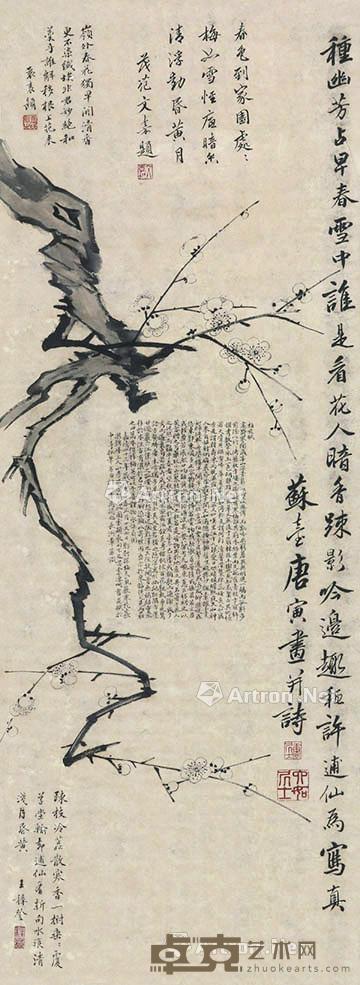梅花 立轴 纸本 116×42cm