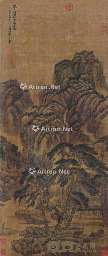 山水 立轴 绢本 86×36cm