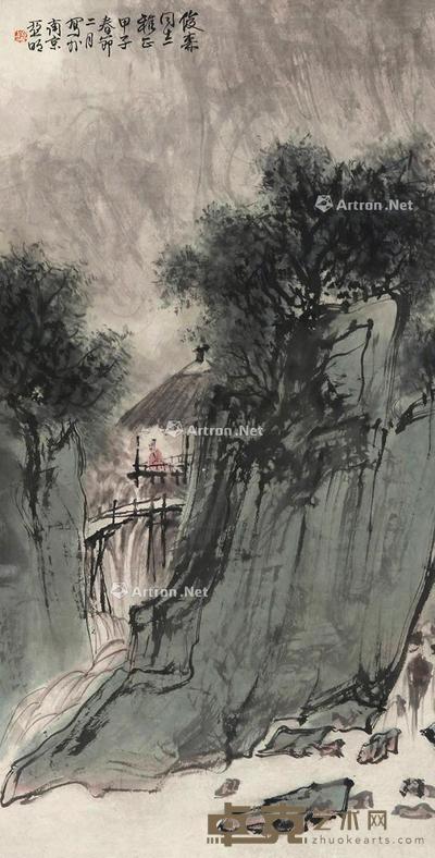 山水 立轴 纸本 68×35cm
