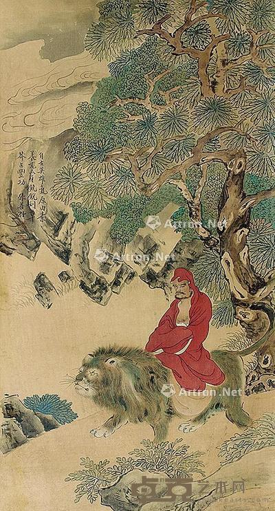  罗汉 立轴 绢本 103×52cm