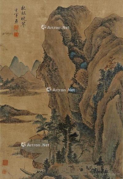 山水 立轴 绢本 66×44cm