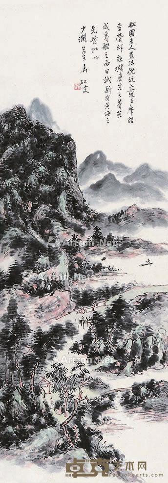山居图 立轴 纸本 95×33cm