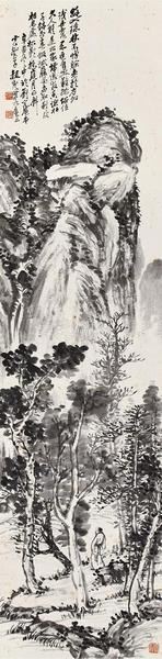  辛酉（1921）年作 赏山图 立轴 水墨纸本