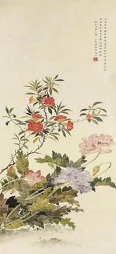  花卉 立轴 纸本