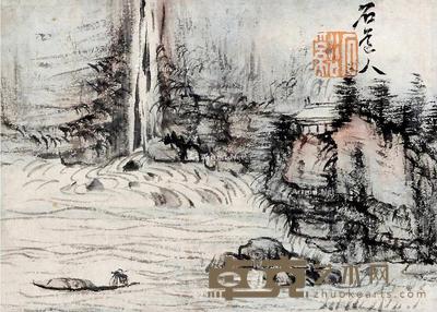  山水 立轴 纸本 14×19cm