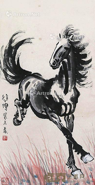  骏马 立轴 纸本 64×33cm