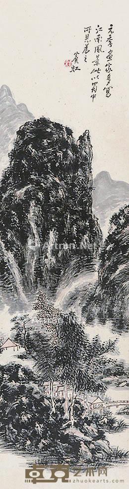 山水 立轴 纸本 103×33cm
