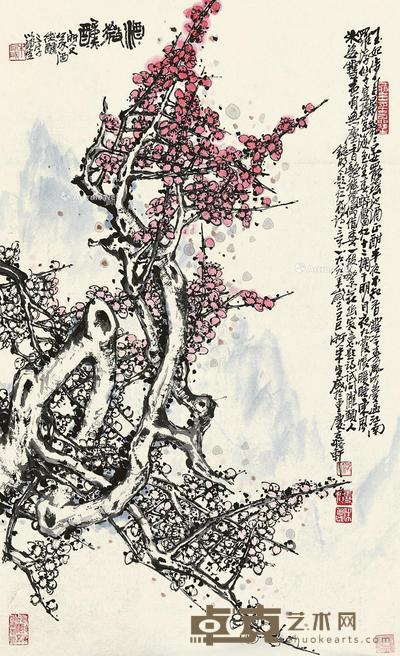 己巳(1989)年作 酒微醺 镜心 设色纸本 83.5×51cm