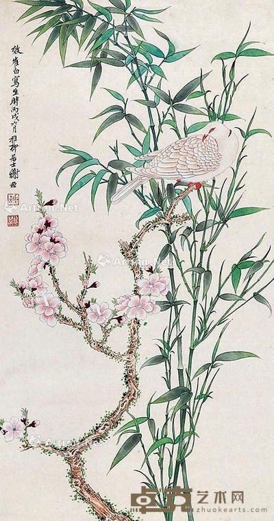 花鸟 立轴 纸本 66×34cm