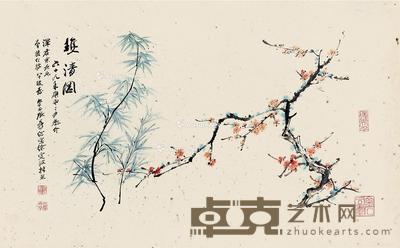  双清 立轴 纸本 29×49cm