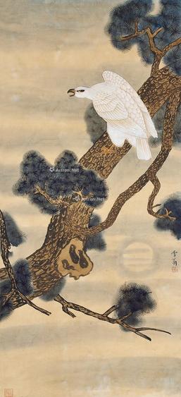  松鹰 镜心 设色纸本