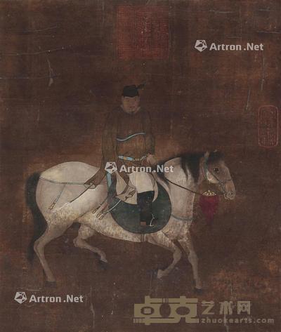  骑马图 镜片 纸本 45×37cm