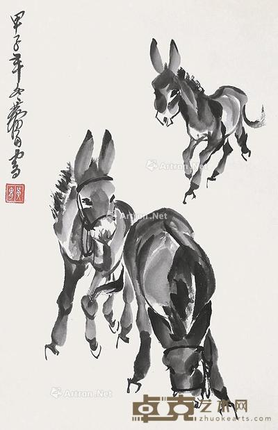 驴 立轴 纸本 69×45cm