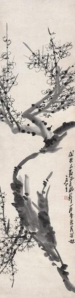  墨梅 立轴 水墨纸本