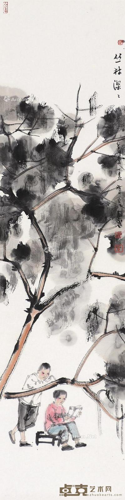  2012年作 丛林深深 纸本设色 139×35cm
