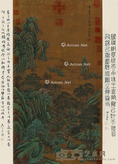  山水 立轴 绢本 81×43cm