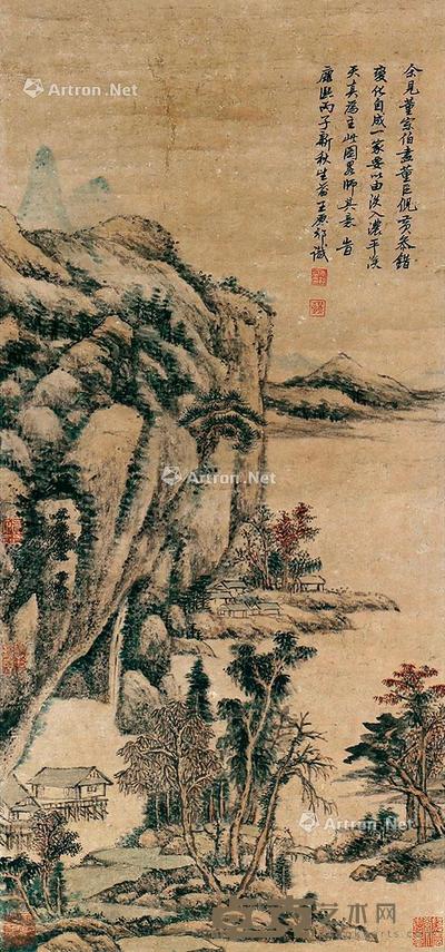 山水 立轴 纸本 73×34cm