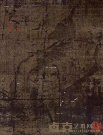 花鸟 镜片 绢本 30×23cm