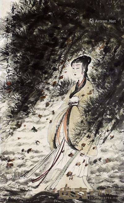  仕女 立轴 纸本 81×50cm