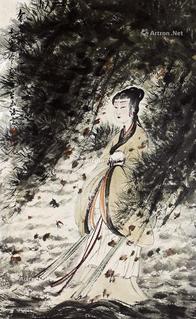  仕女 立轴 纸本