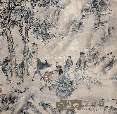 人物 立轴 纸本 85×86cm