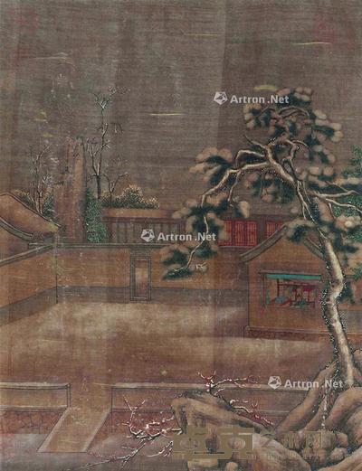 雪景图 镜片 绢本 37×28cm
