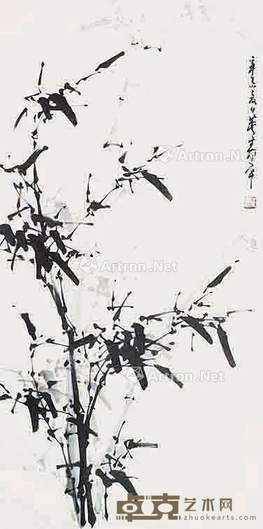 竹 镜片 纸本 136×68cm