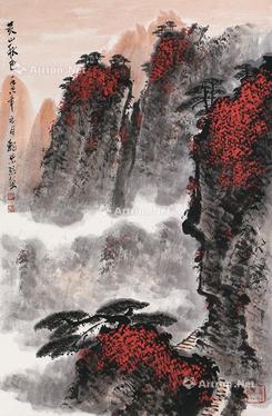  黄山秋色 立轴 纸本