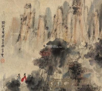人物 立轴 纸本 36×41cm