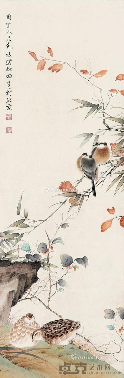  安居乐士图 立轴 纸本 110×36cm
