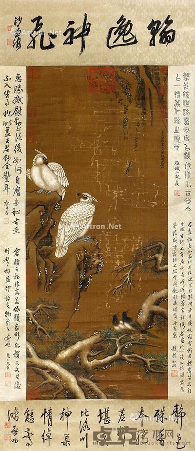 花鸟 立轴 绢本 85×35cm