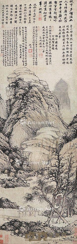 山水 立轴 纸本 130×41cm
