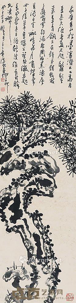 松 立轴 纸本 136×36cm