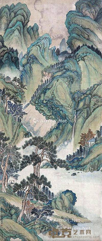 山水 立轴 绢本 153×63cm